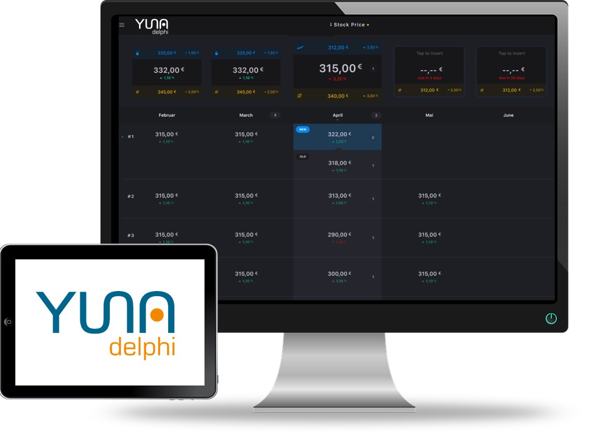 Screenshot und Logo von YUNA delphi